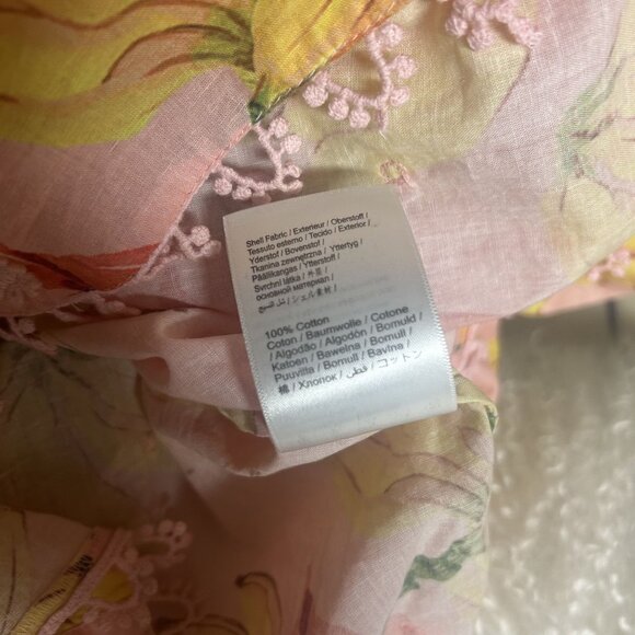 Farm Rio Pink Yellow Banana Print Blouse Size Large - Picture 5 of 11